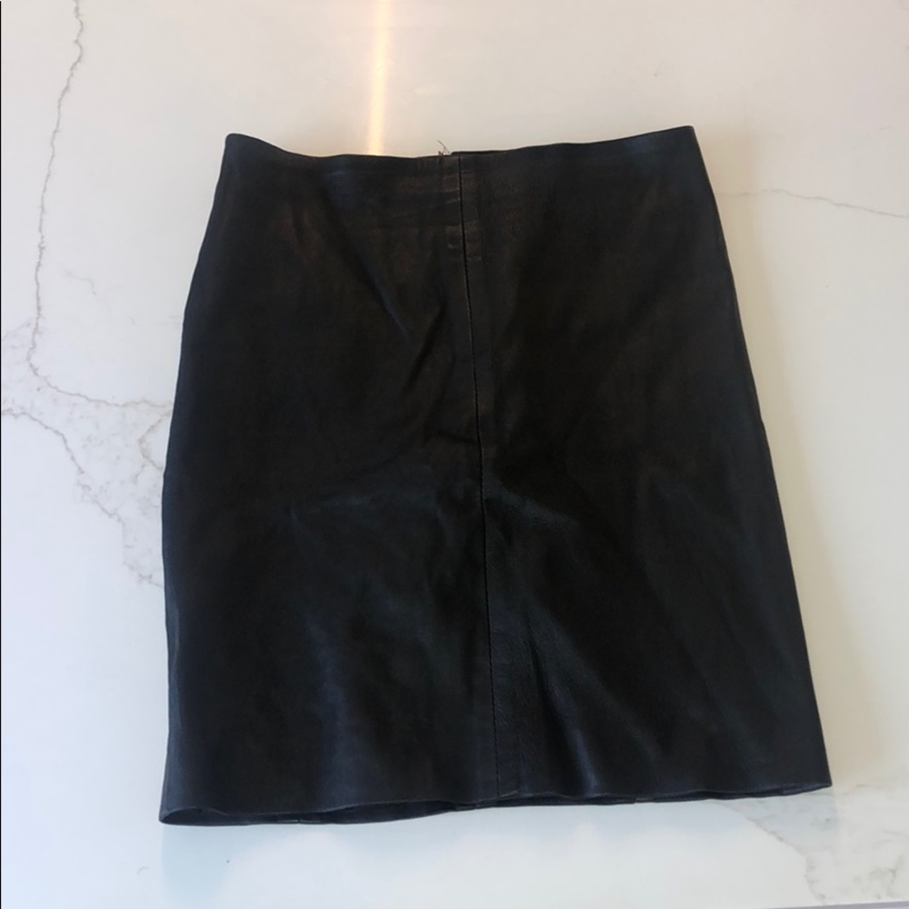 Kookai Black Leather Skirt